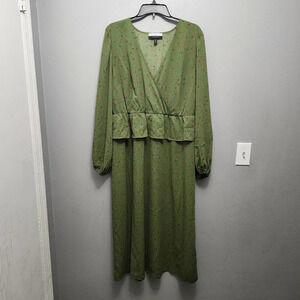 Eloquii elements women's long sleeve dress size 14 green and red
